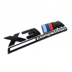 Emblema X3M Competition spate portbagaj BMW, Negru matt