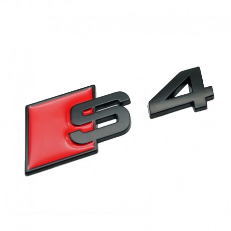 Emblema S4 spate portbagaj Audi,Negru matt