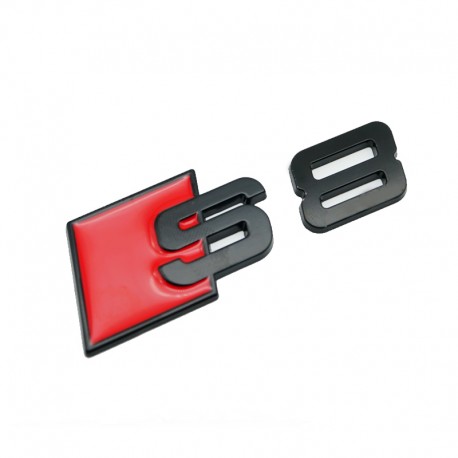 Emblema S8 spate portbagaj Audi,Negru matt