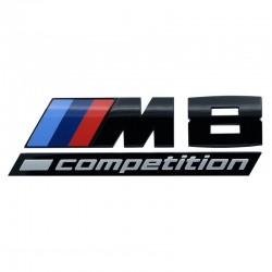 Emblema M8 Competition spate portbagaj BMW, Negru