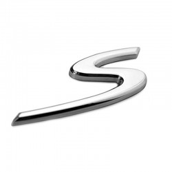 Emblema S spate portbagaj Porsche, culoare chrom