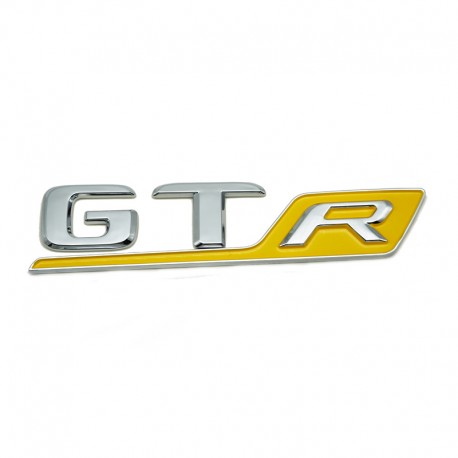 Emblema GTR spate portbagaj Mercedes, chrom cu galben