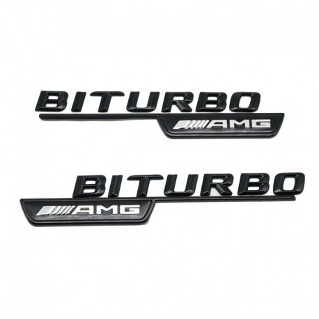 Set 2 embleme Biturbo AMG aripa Mercedes, Negru
