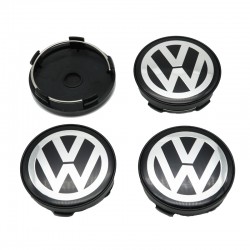 Set 4 capacele roti 60mm negre, pentru jante aliaj Volkswagen