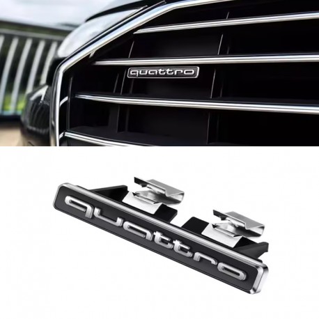 Emblema Quattro grila fata Audi, negru cu chrom