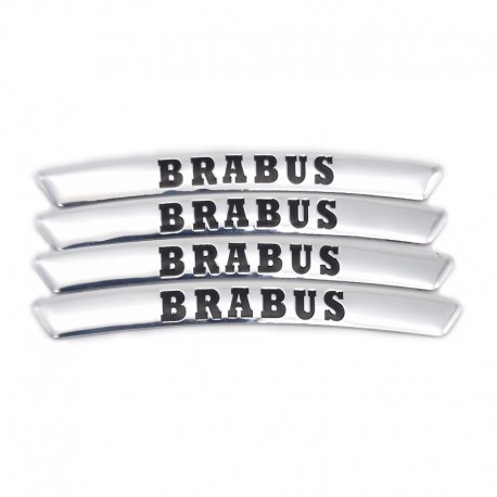 Set 4 embleme Brabus pentru jante Mercedes, gri