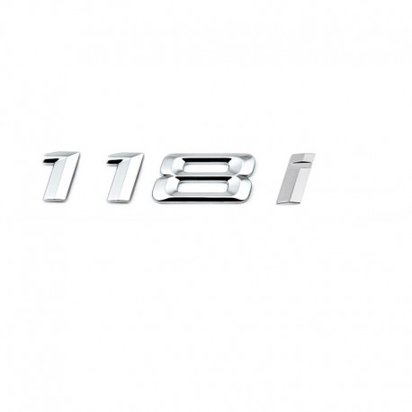 Emblema 118i pentru spate portbagaj BMW, chrom